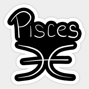 Pisces handwritten astrology symbol Sticker